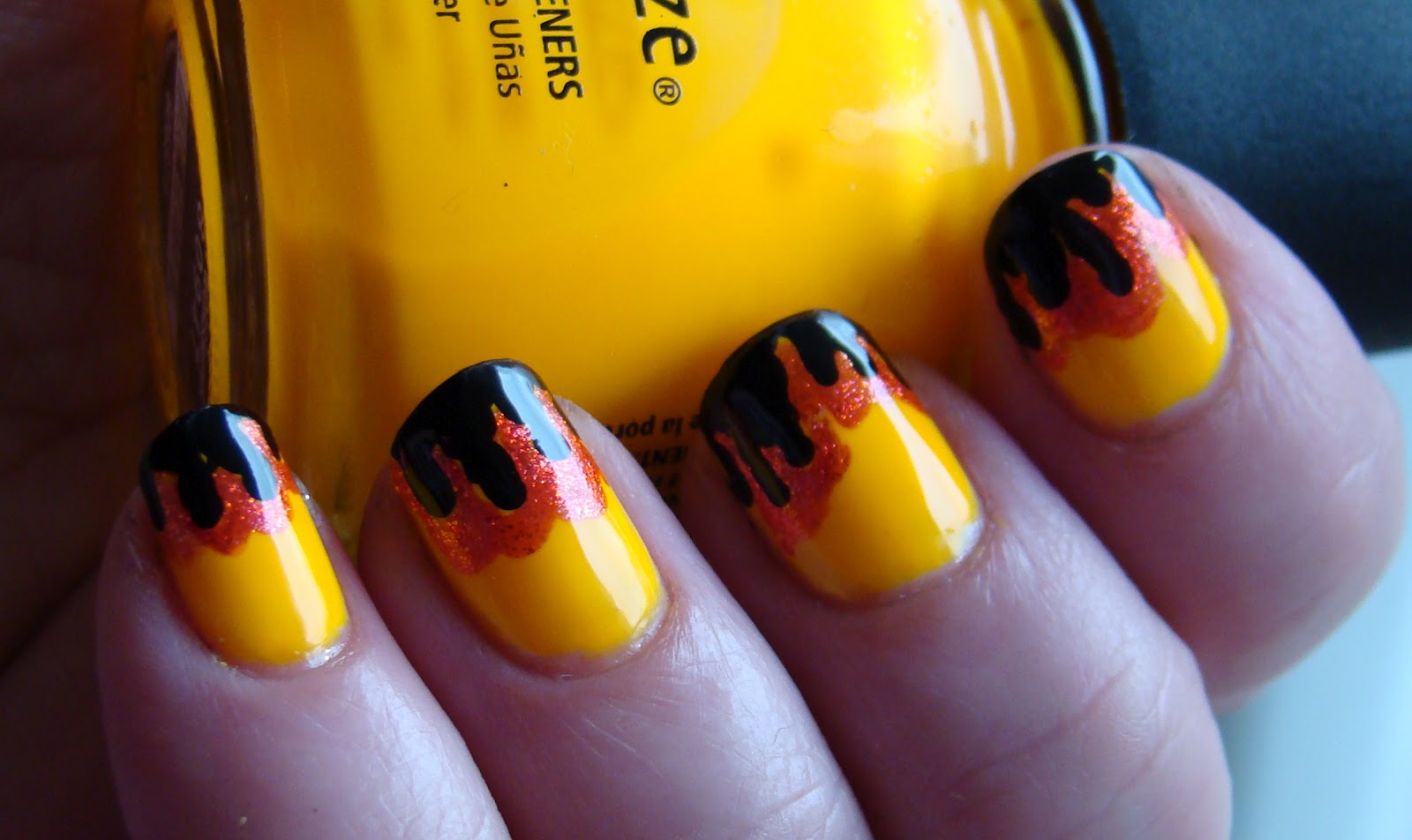 flaming nail art