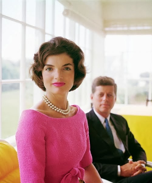 Jacqueline Kennedy popularized pink as a high-fashion colour